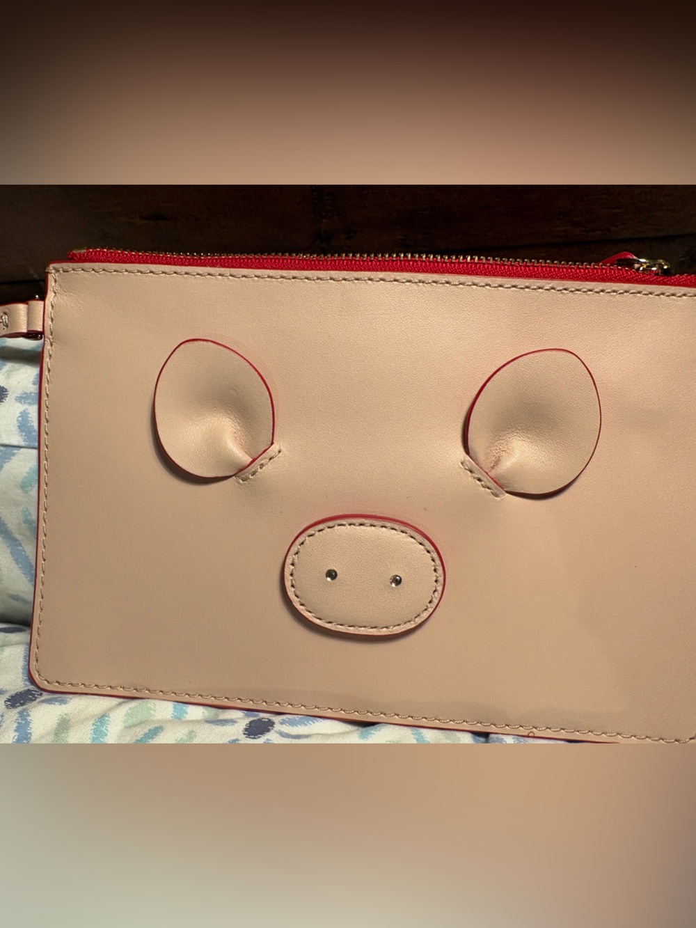 kate spade Pink Pig Zip Pouch Wristlet - Picture 2 of 8